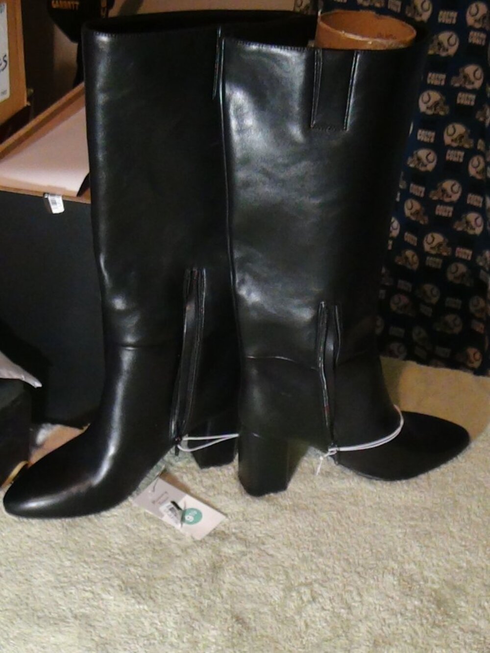 Women’s Evangeline 15" Under Knee 3 INCH Heeled Boots Size 9 Black